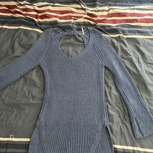 Free People thick blue sweater tunic